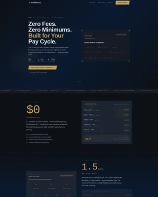 Military Checking Account Landing Page Template