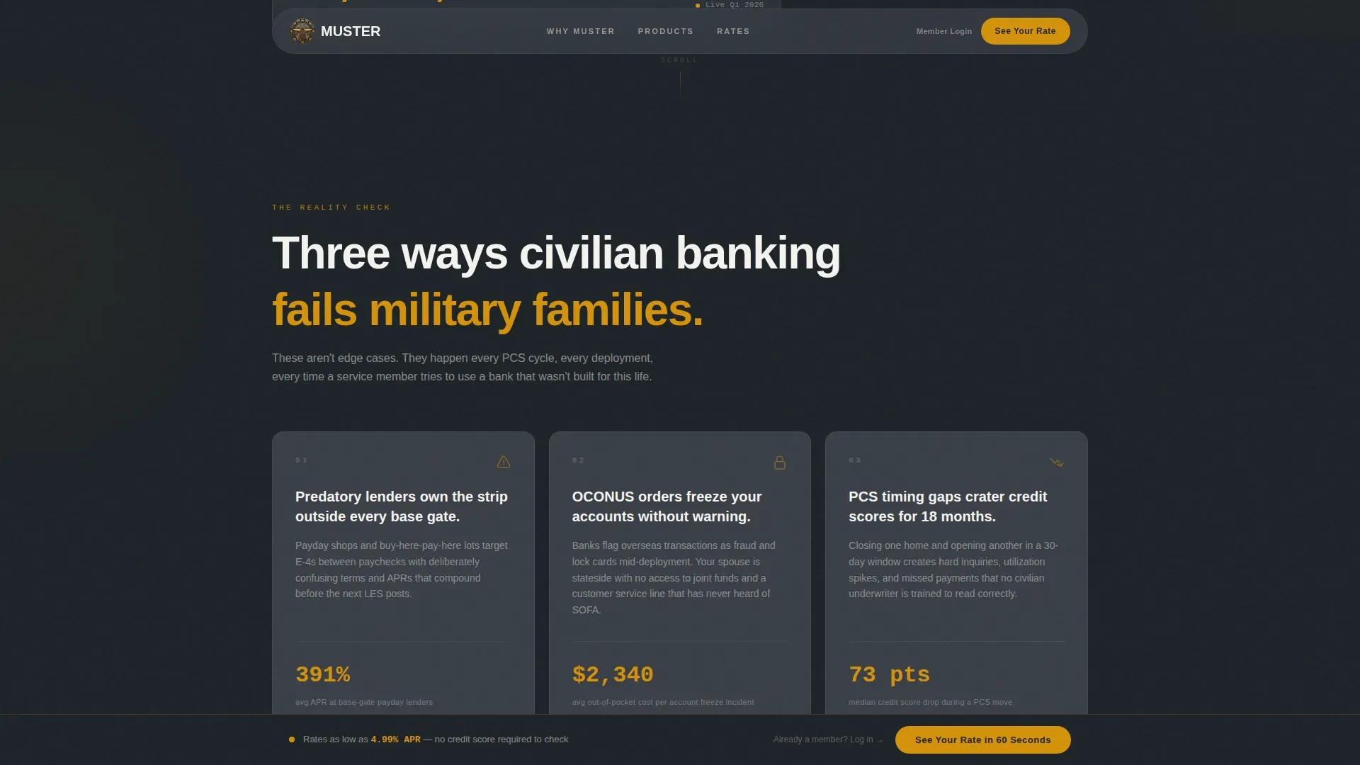 Military Credit Union Landing Page Template