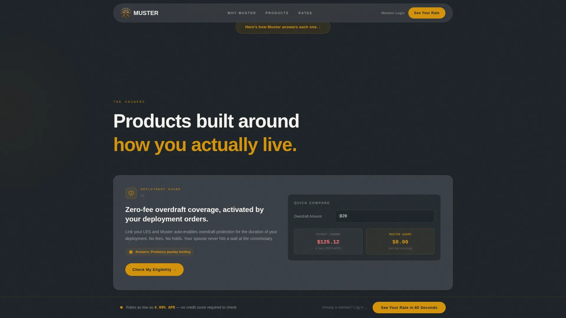 Military Credit Union Landing Page Template