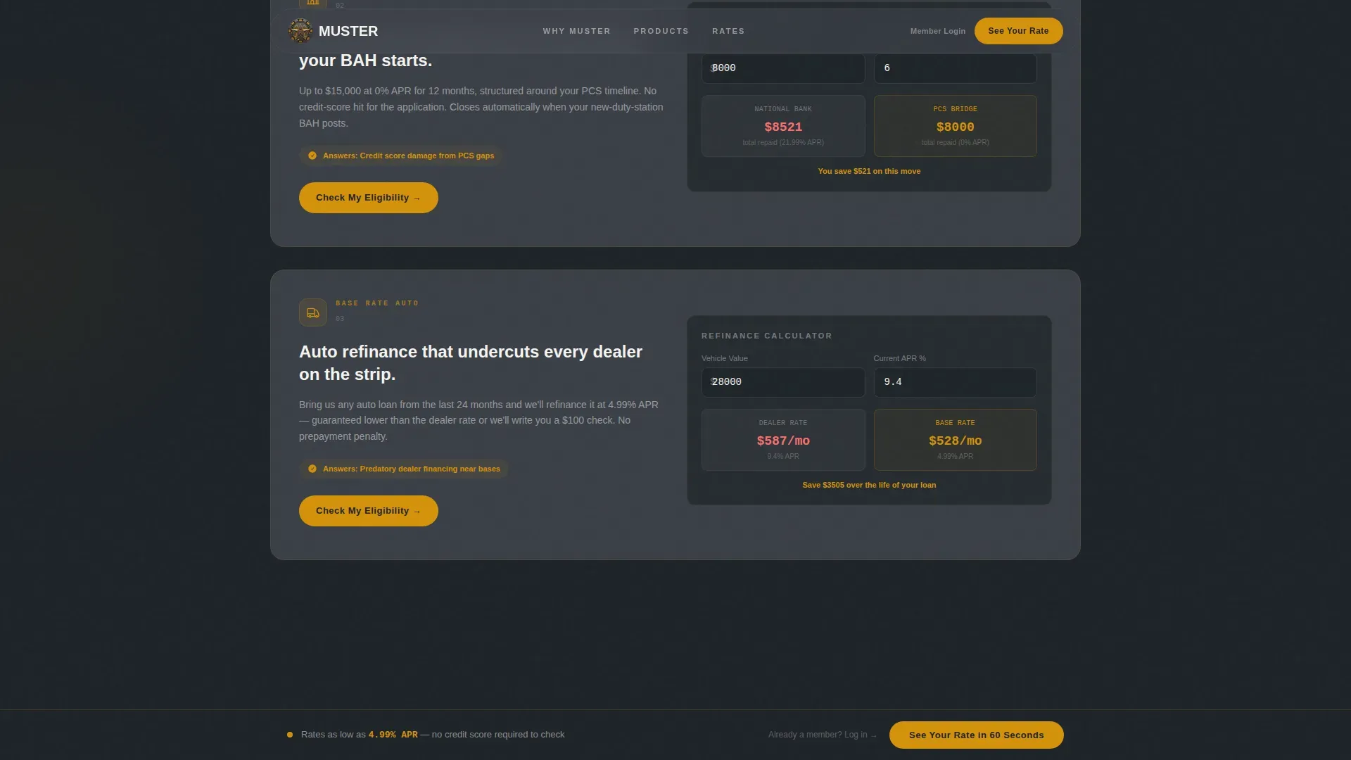 Military Credit Union Landing Page Template