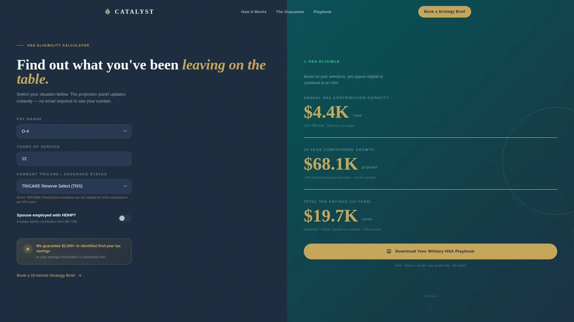 Military HSA Wealth Planning Landing Page Template