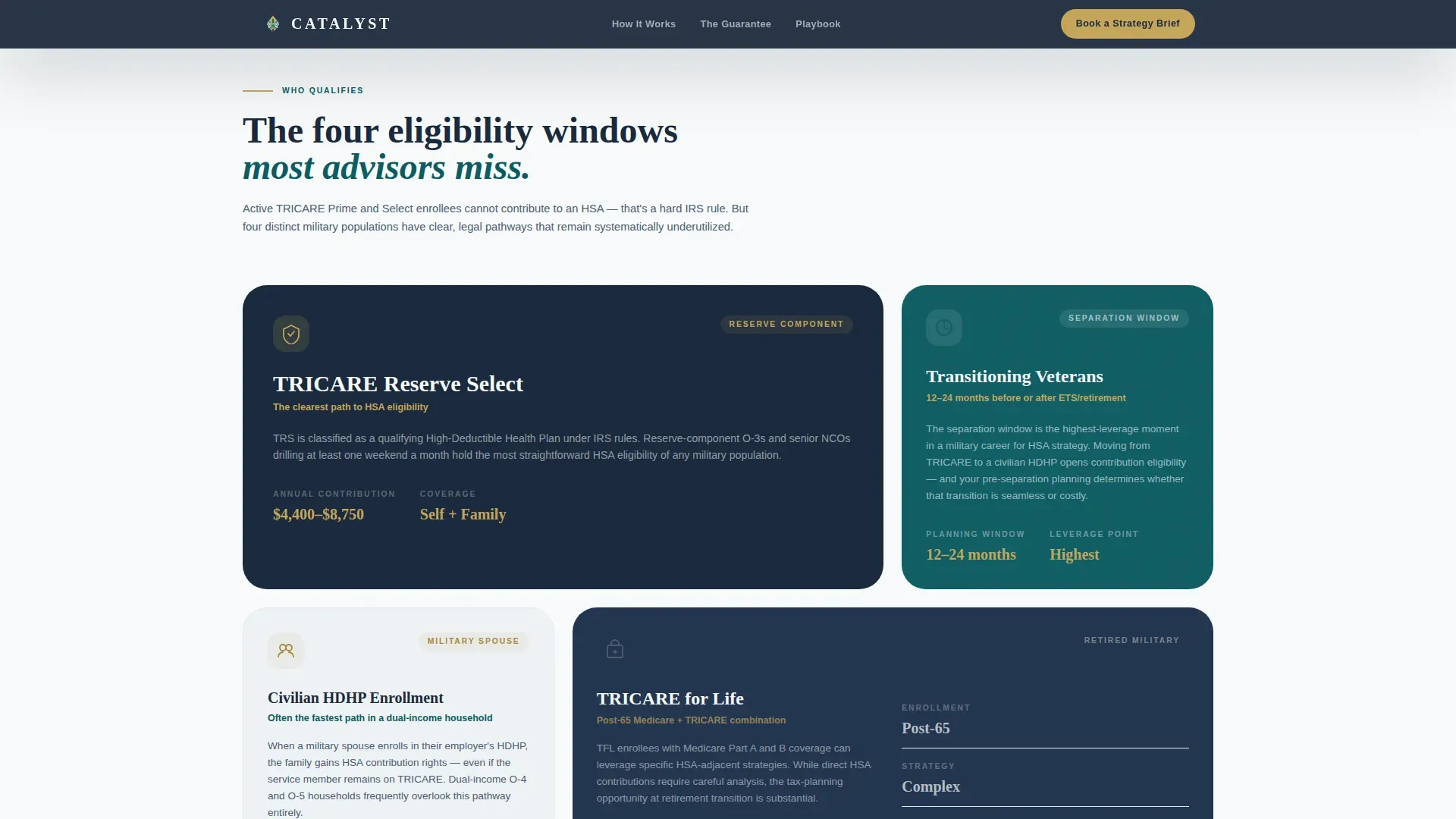 Military HSA Wealth Planning Landing Page Template