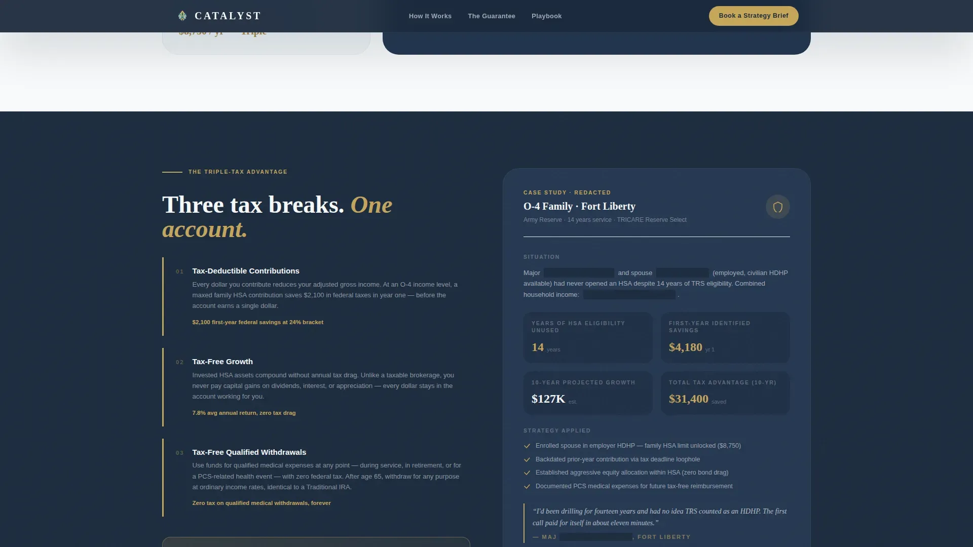 Military HSA Wealth Planning Landing Page Template