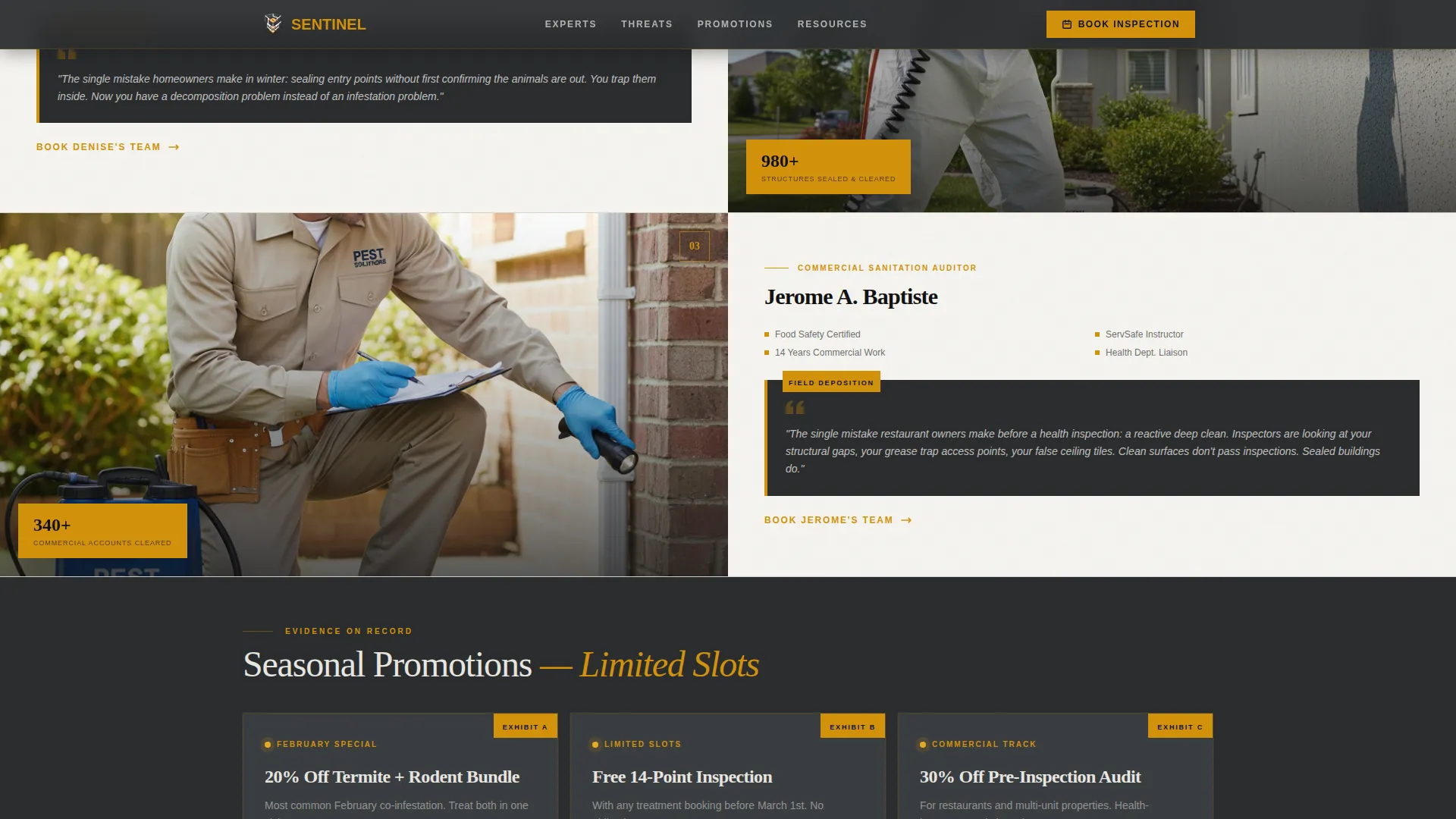 Pest Control Marketing Booking Website Template