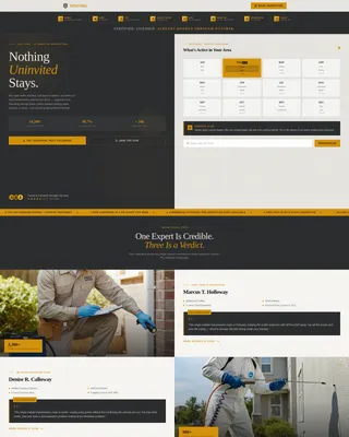 Pest Control Marketing Booking Website Template