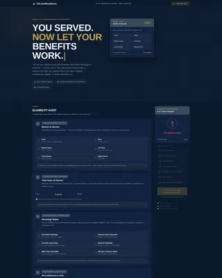 VA Loan Readiness Assessment Landing Page Template