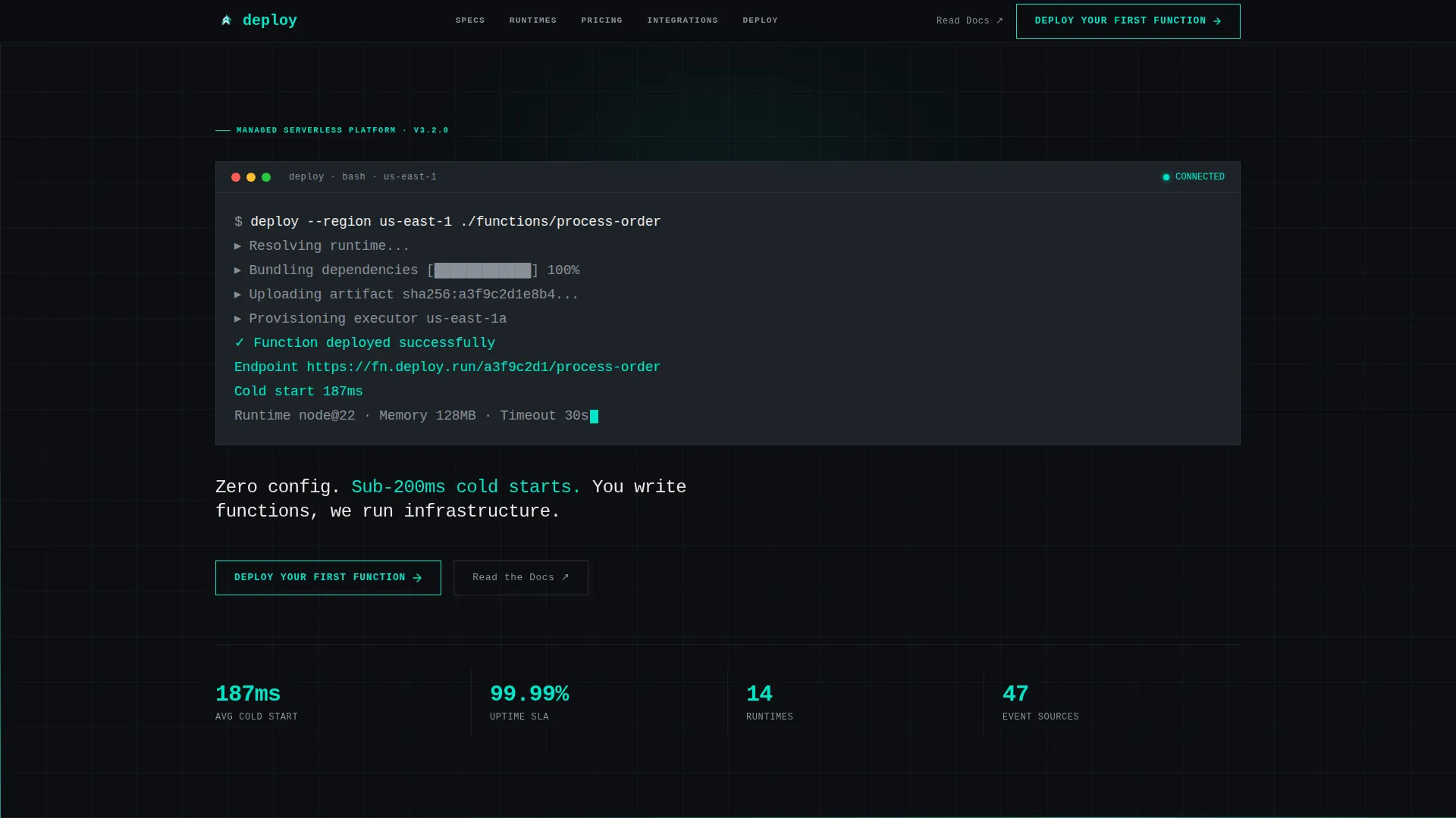 Serverless Computing Technology Pricing Website Template