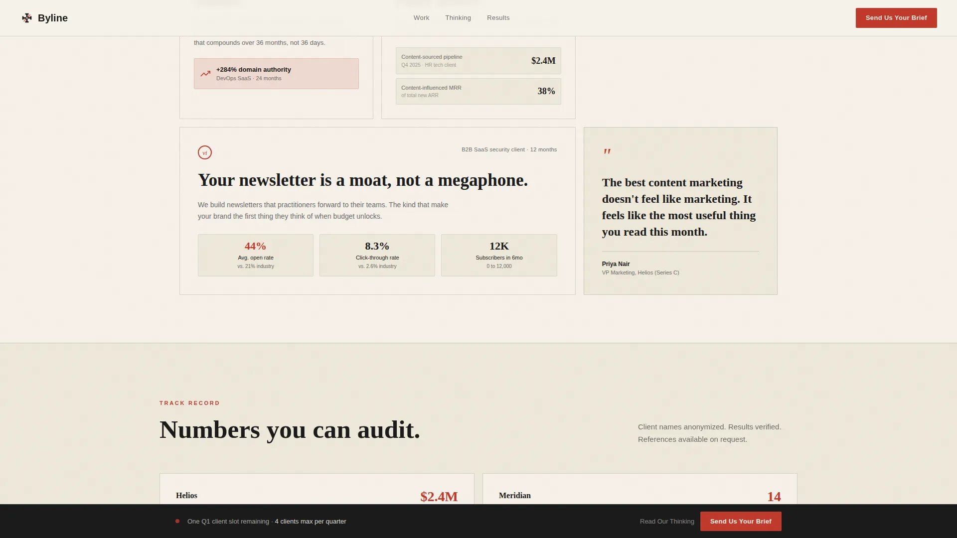 B2B Content Marketing Agency Website Template