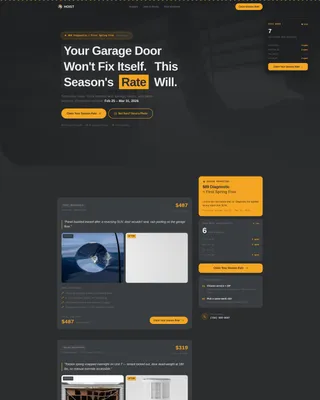 Garage Door Repair Marketing Booking Website Template