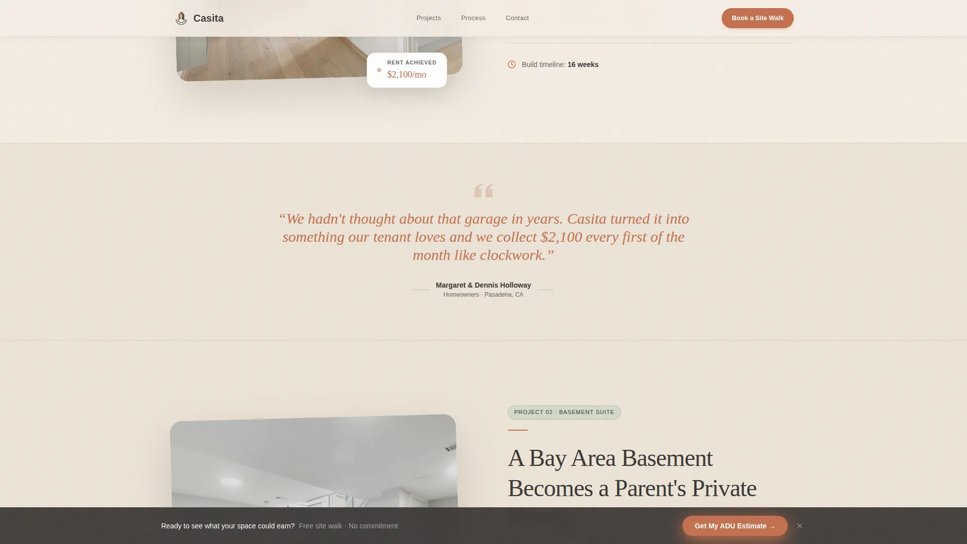 ADU (Accessory Dwelling Unit) Real Estate Cost Calculator Website Template