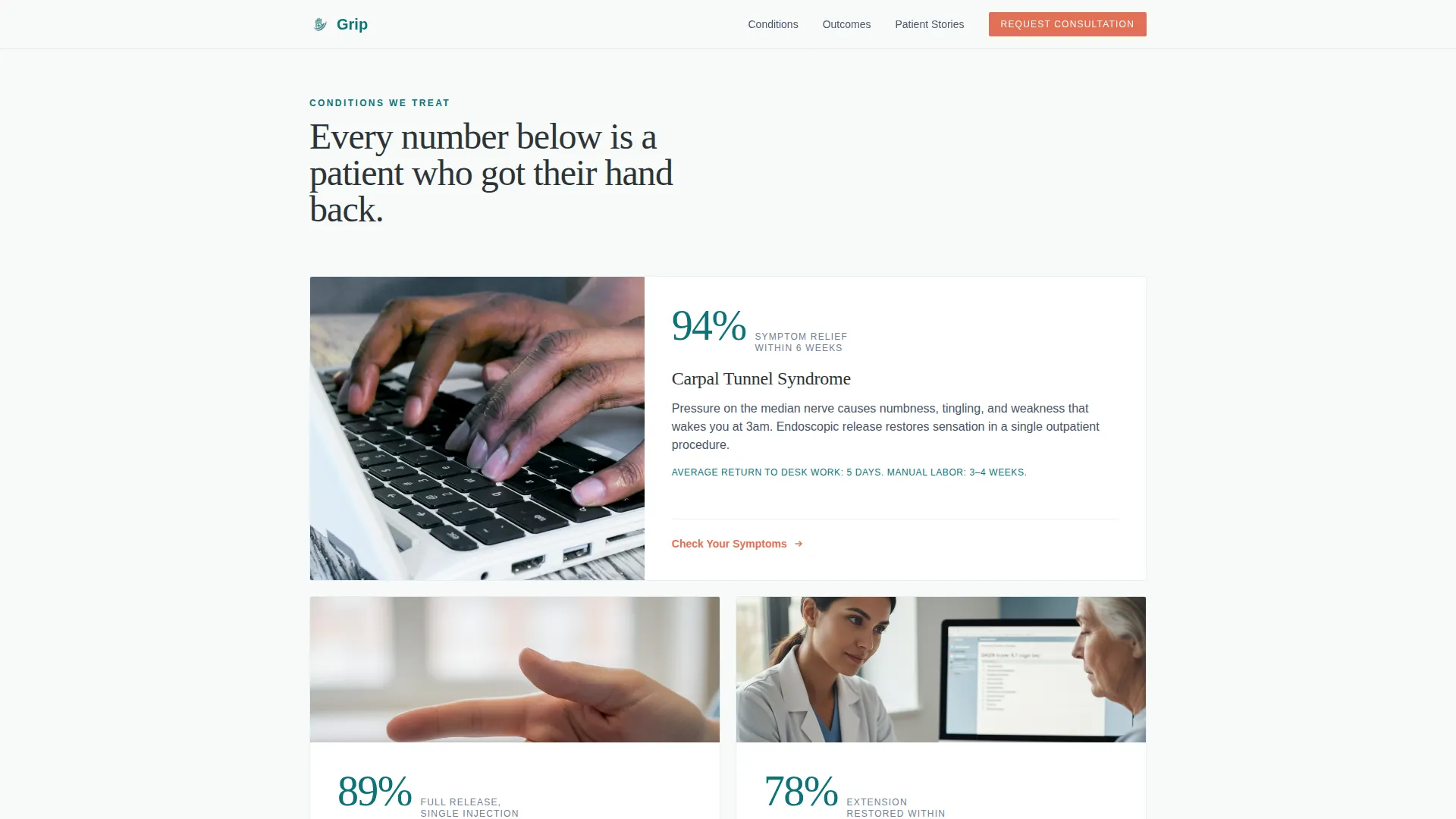 Hand Surgeon Booking Website Template