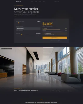 Commercial Office Real Estate Cost Calculator Website Template