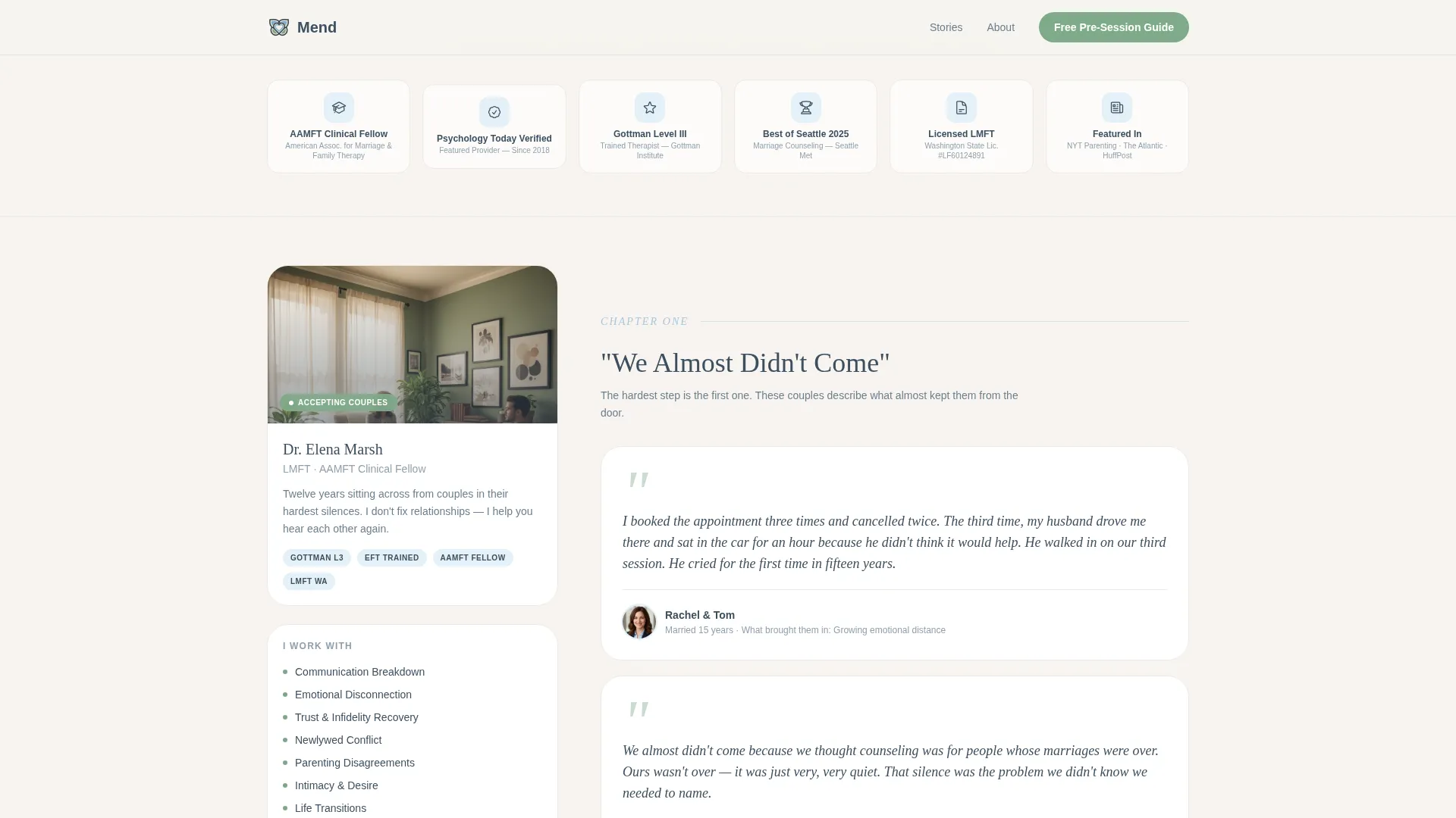 Marriage Counselor Reviews Website Template