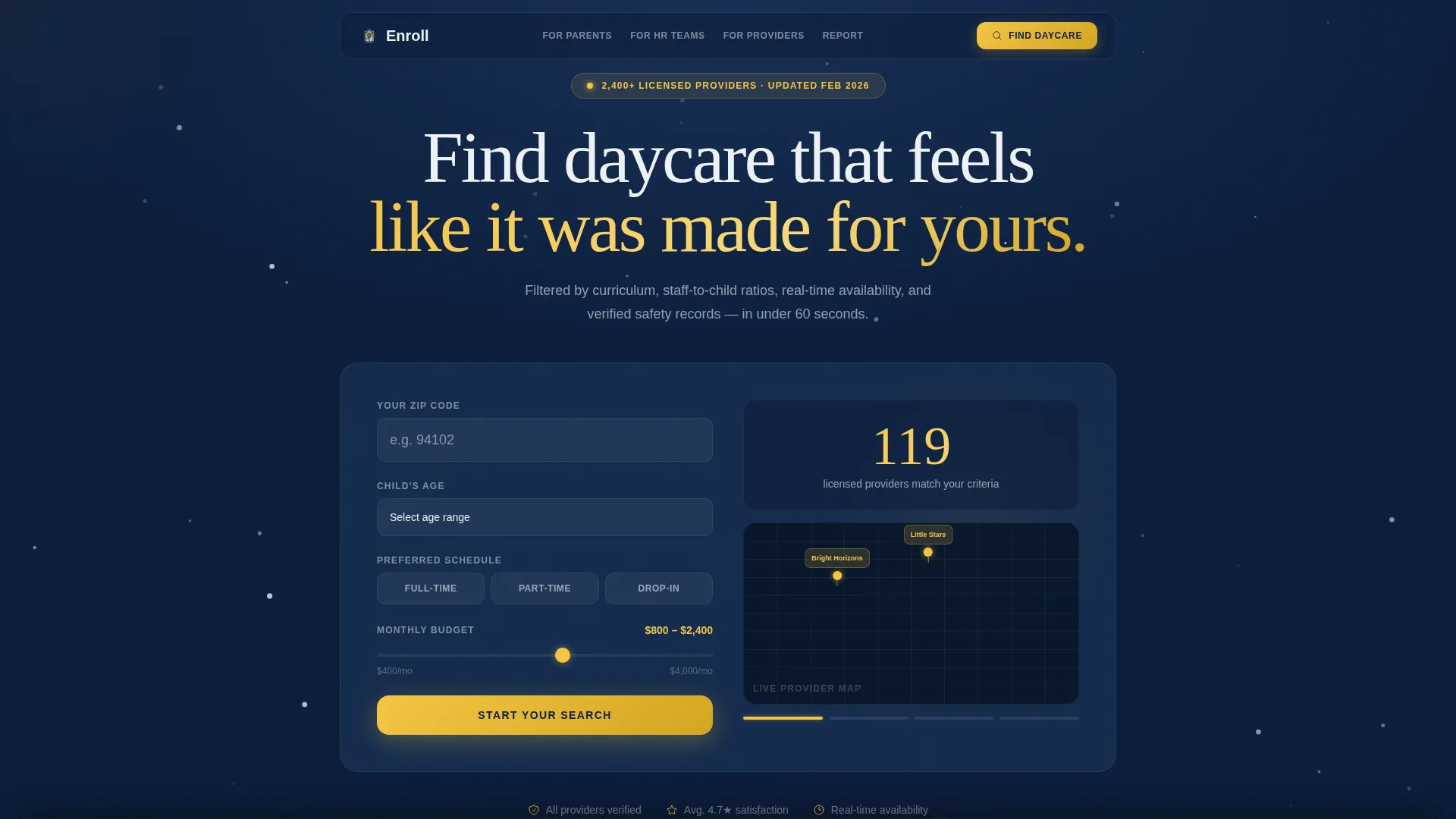 Daycare Digital Presence Cost Calculator Website Template