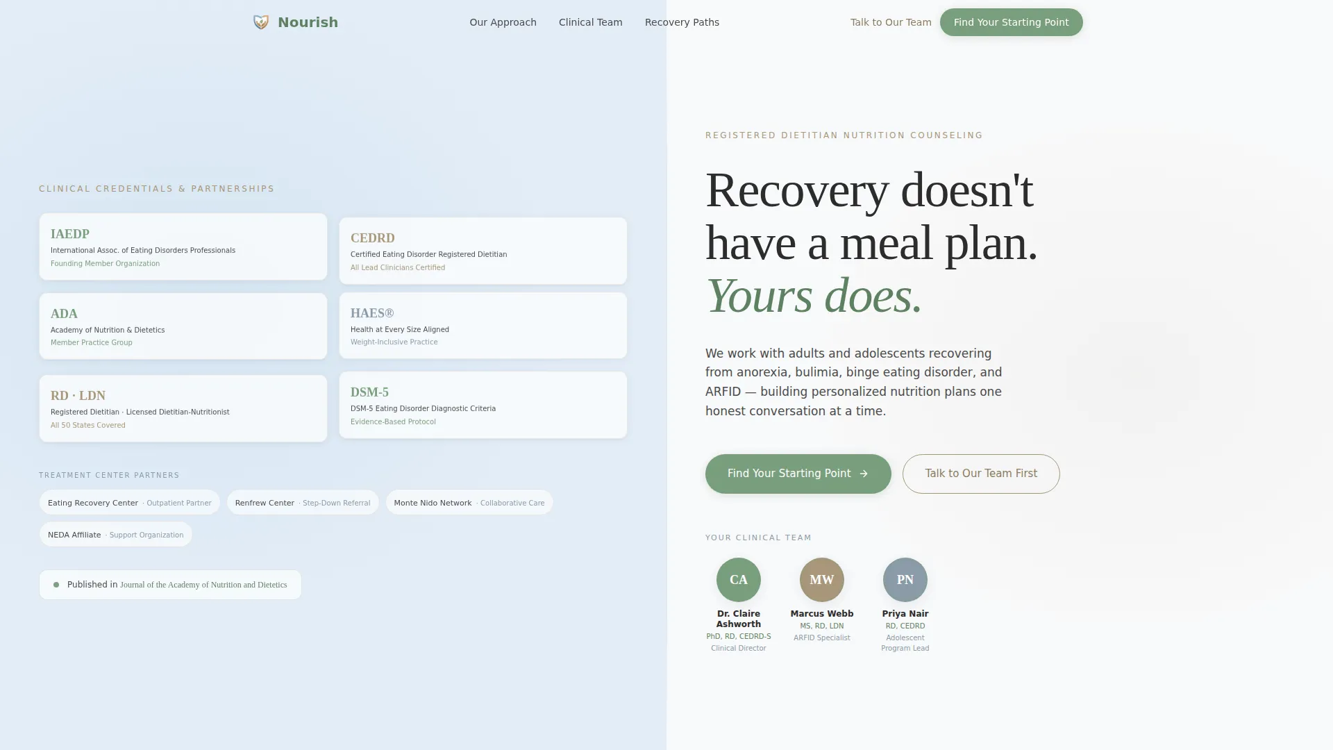Eating Disorder Care Professional Website Template
