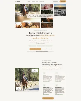 Kids Horseback Riding Directory Website Template