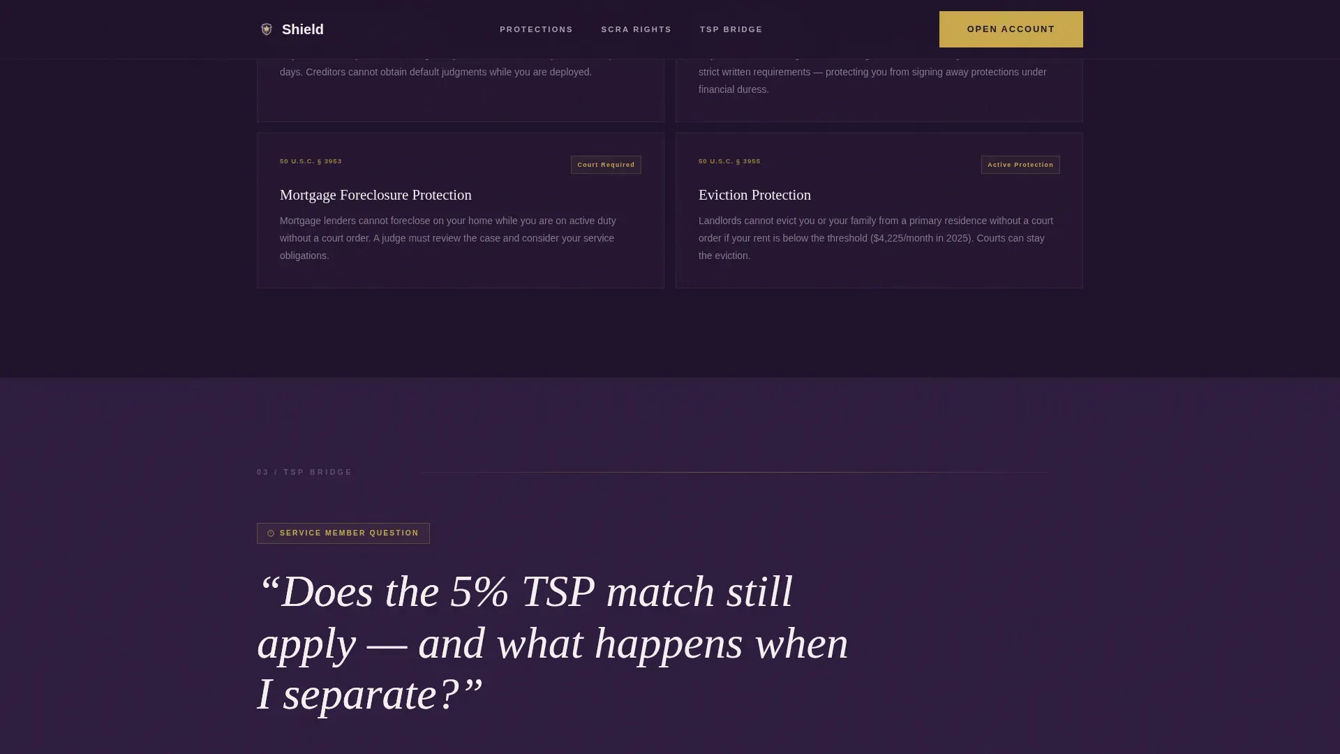 Military Savings Landing Page Template | SCRA-Protected