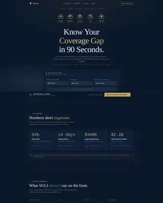Military Service Member Insurance Cost Estimator Website Template