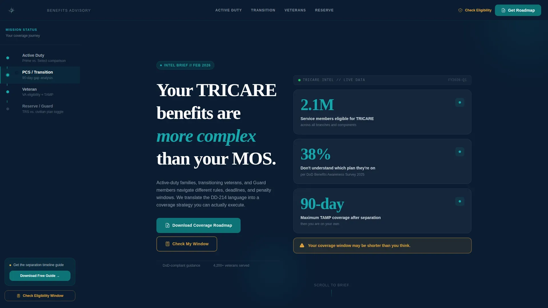 Advanced Military Service Member Insurance Cost Estimator Website Template