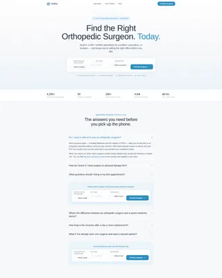 Orthopedic Surgeon FAQ Website Template