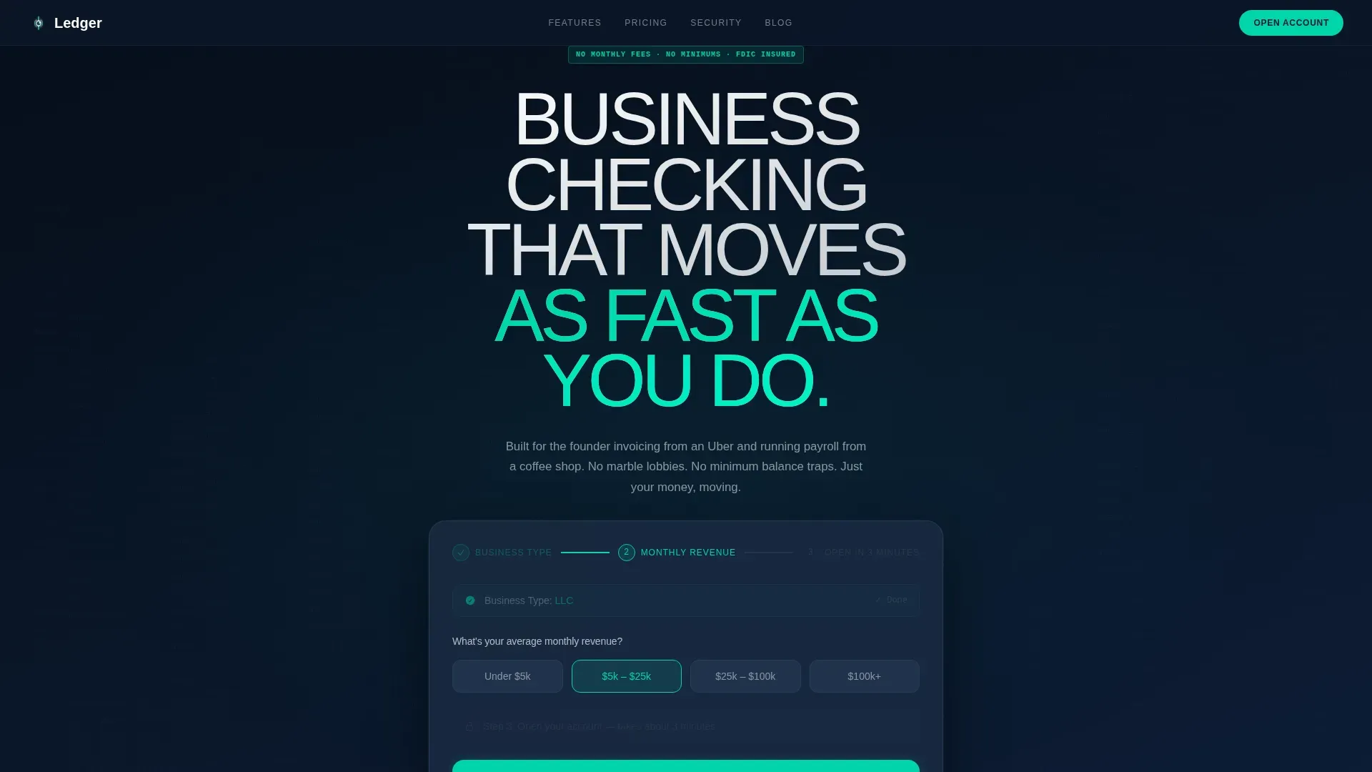 Precision Business Checking Landing Page Template