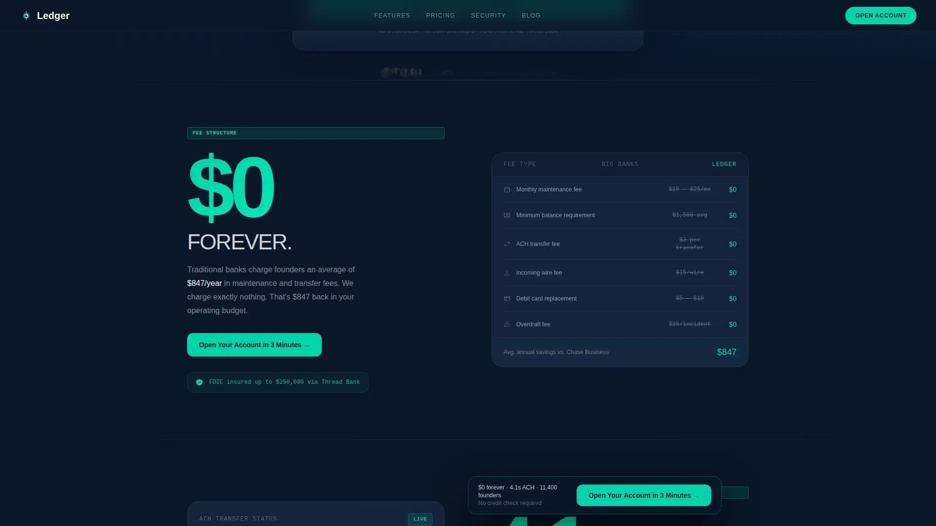 Precision Business Checking Landing Page Template