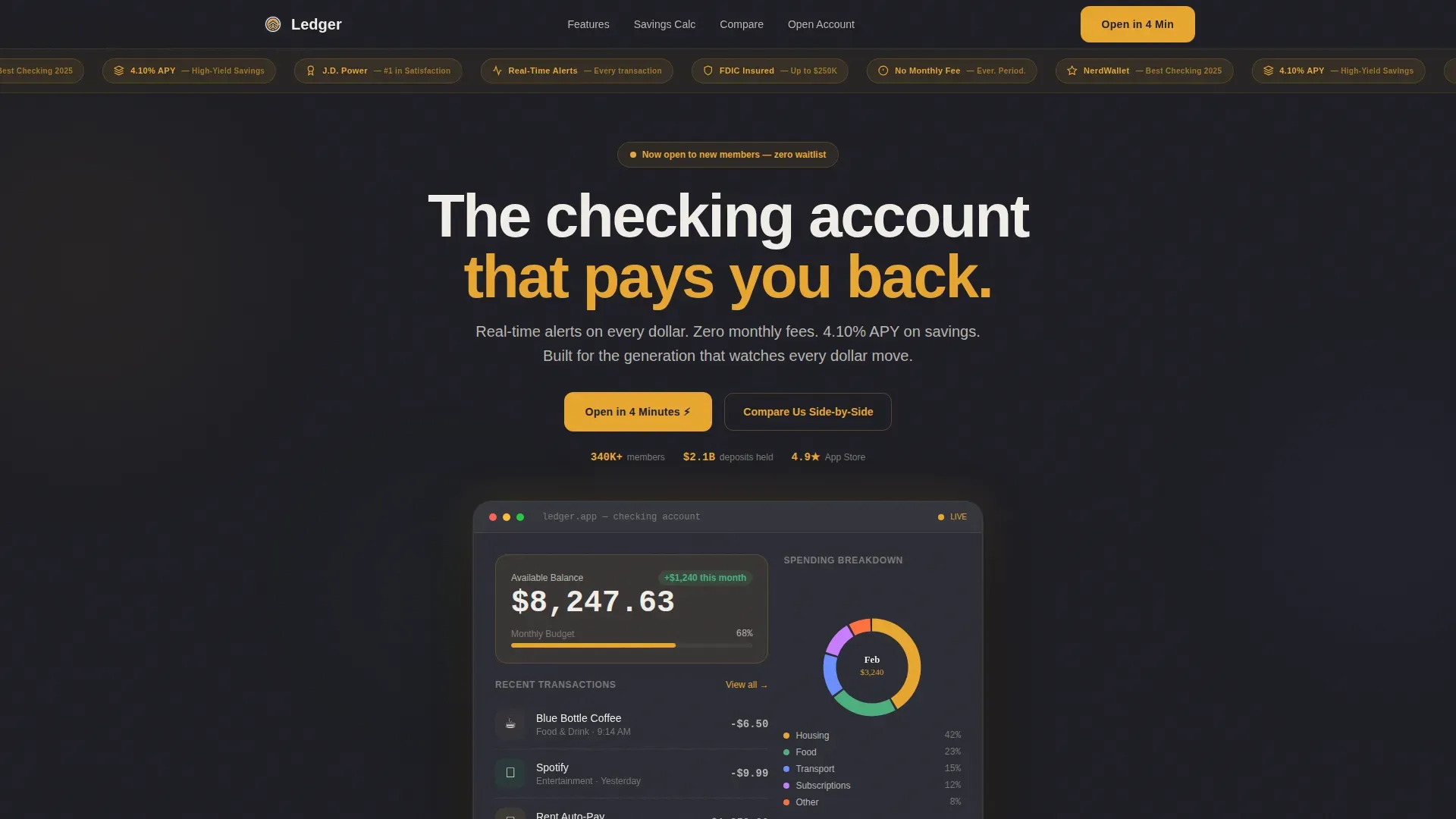 Millennial Checking Account Landing Page Template
