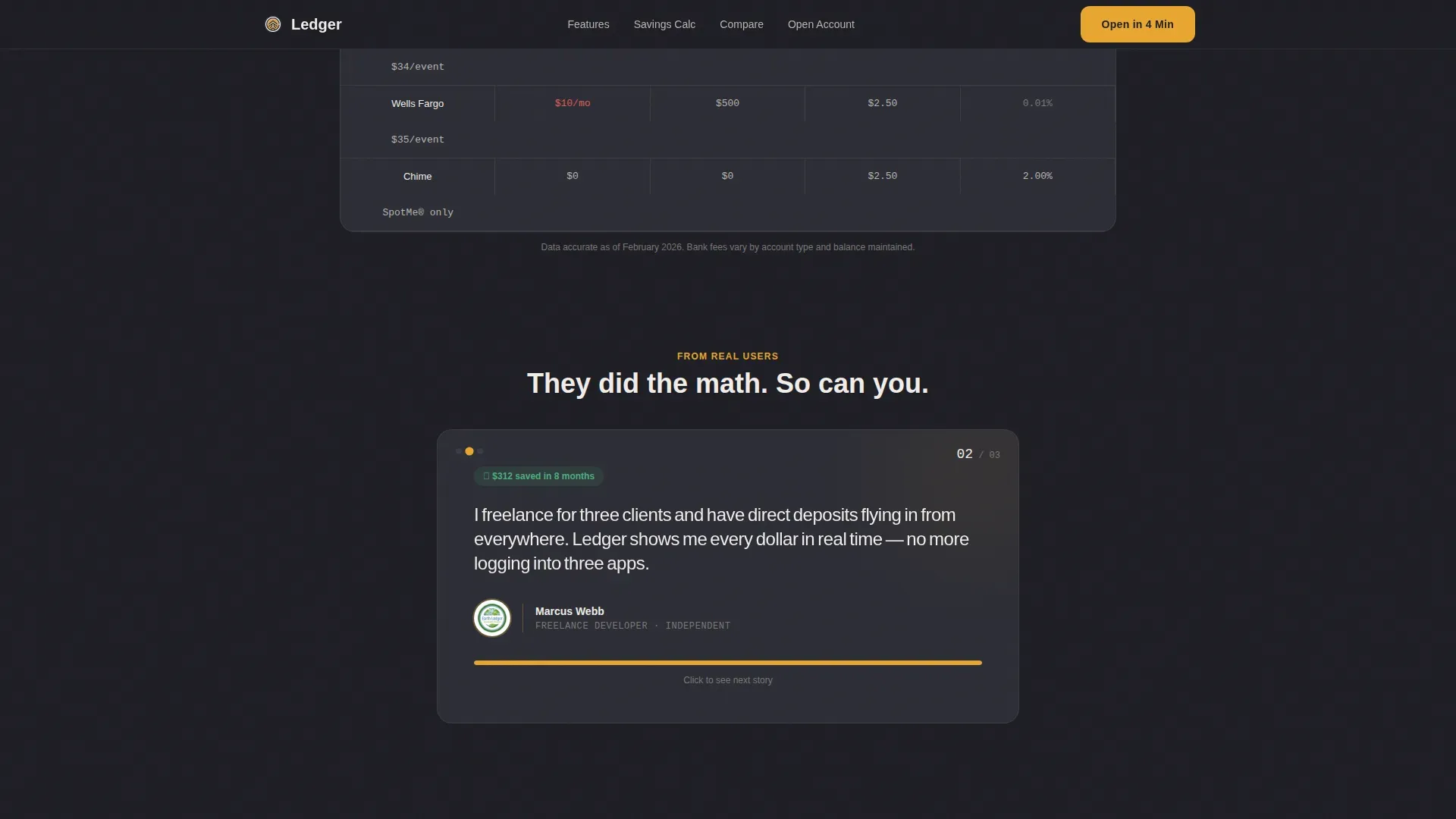 Millennial Checking Account Landing Page Template