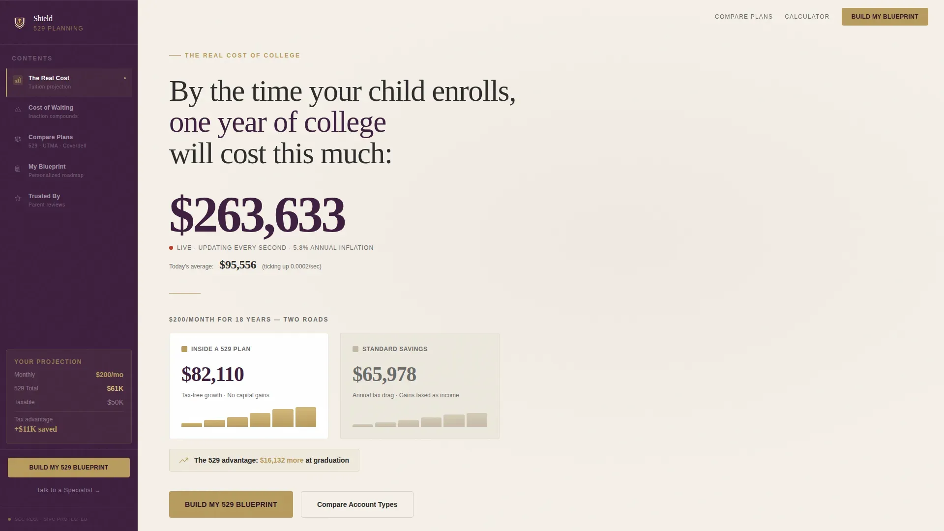 College Savings Planning Landing Page Template