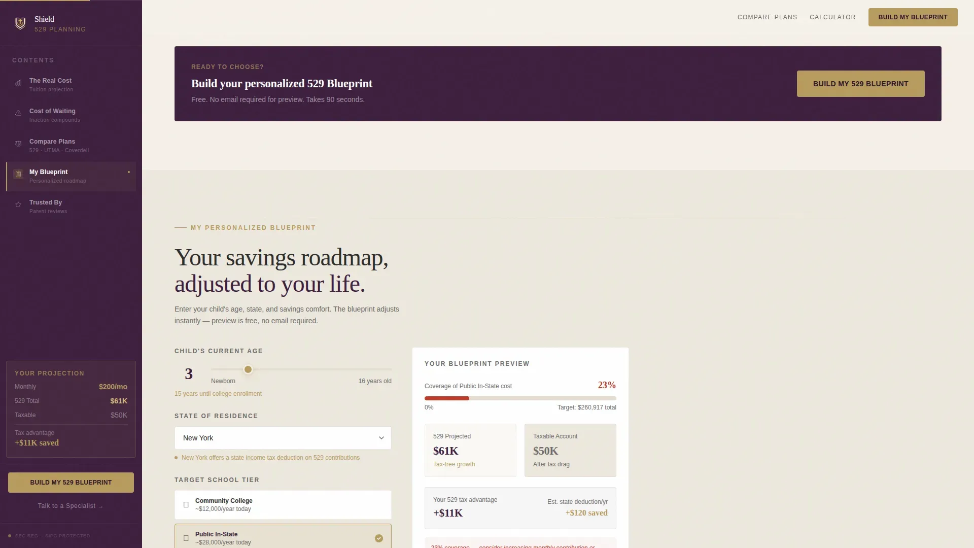 College Savings Planning Landing Page Template