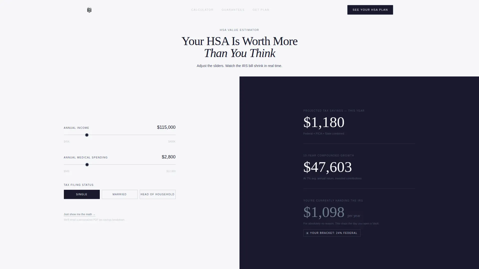 Triple Tax Advantage HSA Landing Page Template
