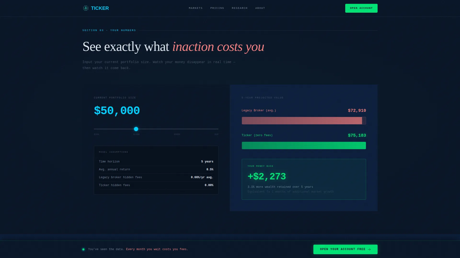 Millennial Finance Pricing Website Template