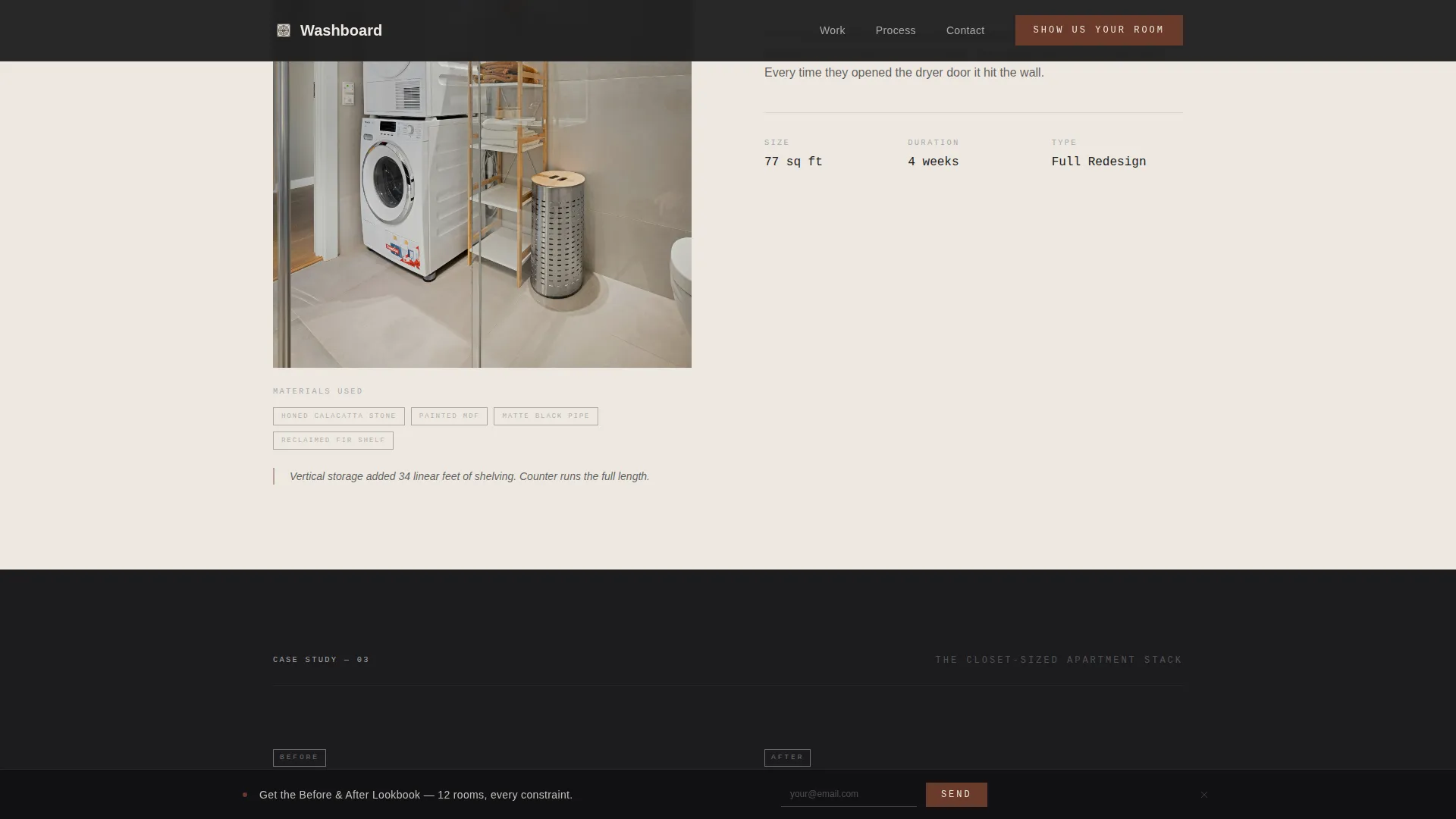 Laundry Room Renovation Portfolio Website Template