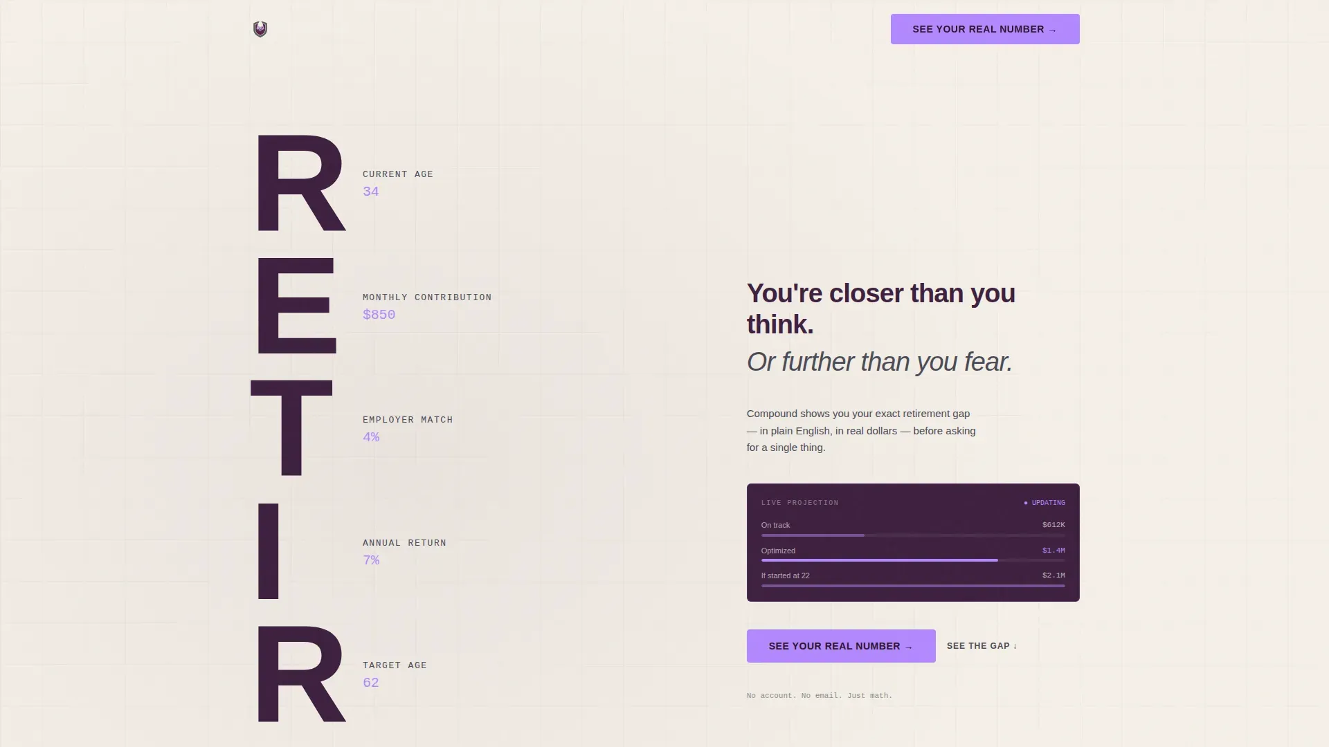 Digital Retirement Account Landing Page Template