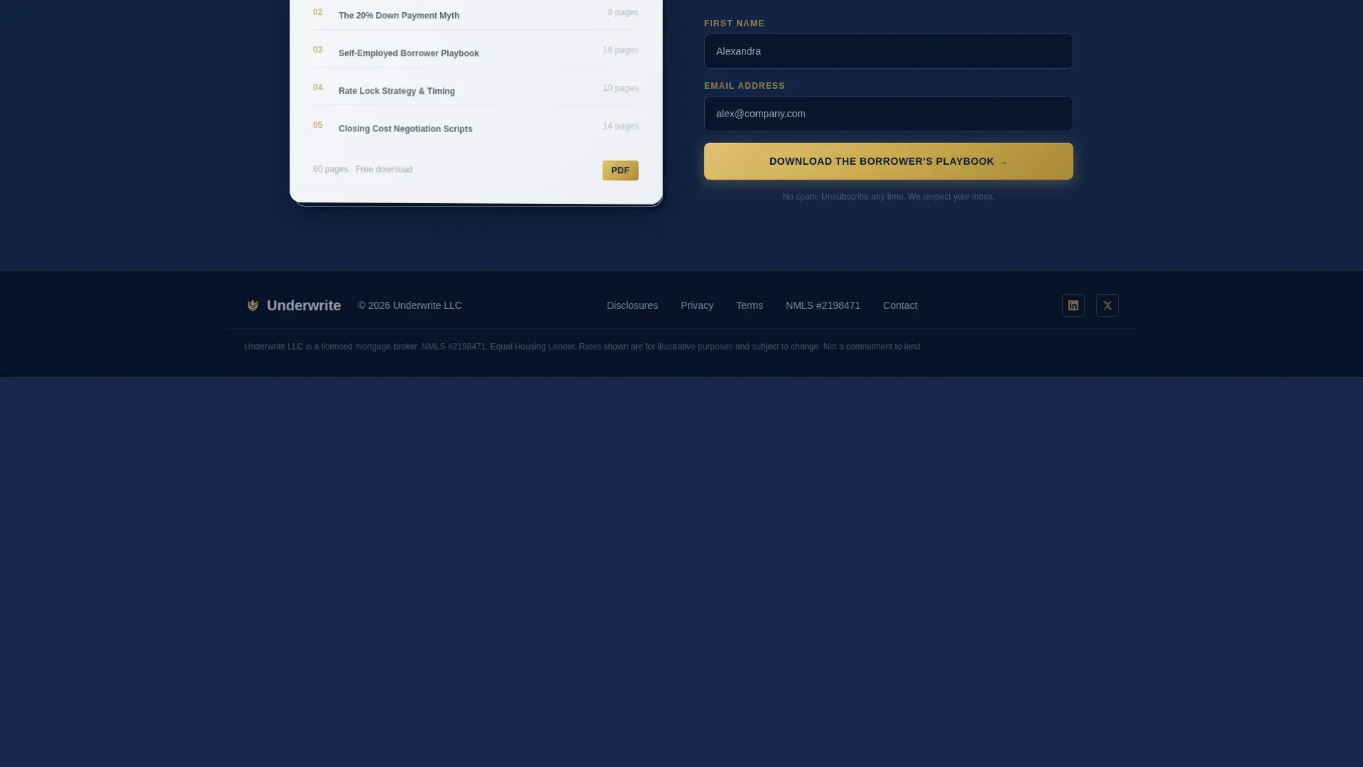 Executive Mortgage Broker Landing Page Template