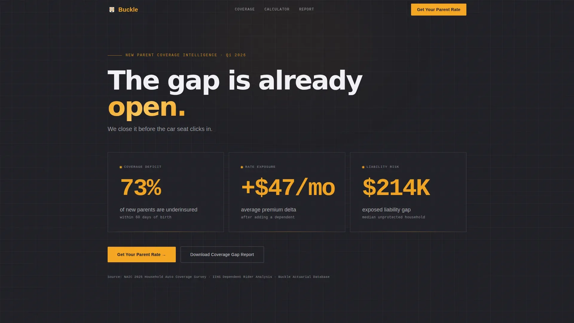 New Parent Insurance Cost Calculator Website Template