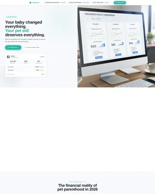 Pet Insurance Landing Page Template for New Parents