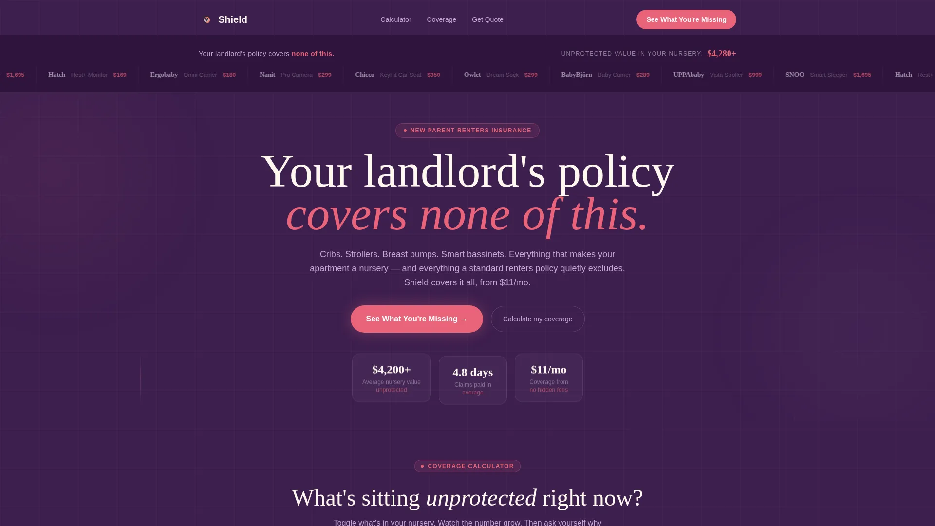 New Parent Renters Insurance Landing Page Template