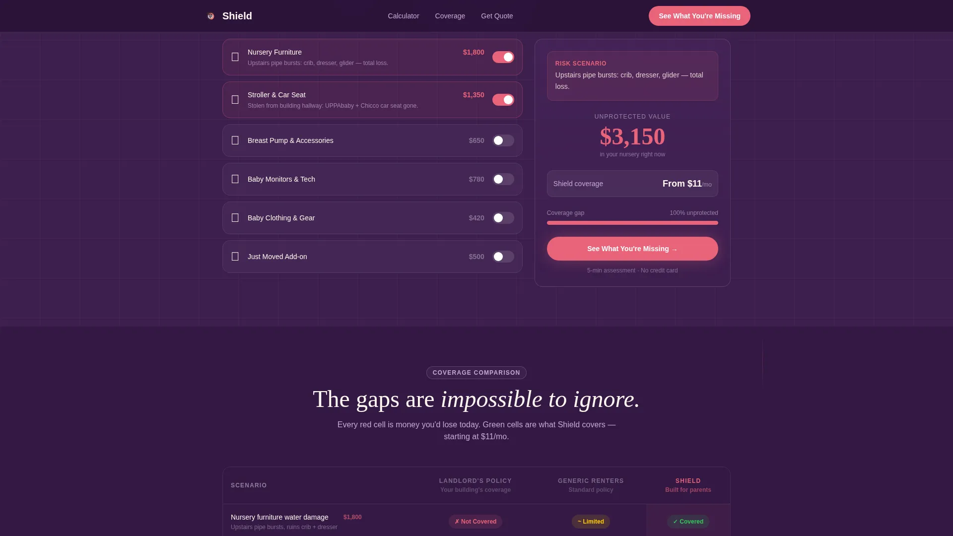 New Parent Renters Insurance Landing Page Template