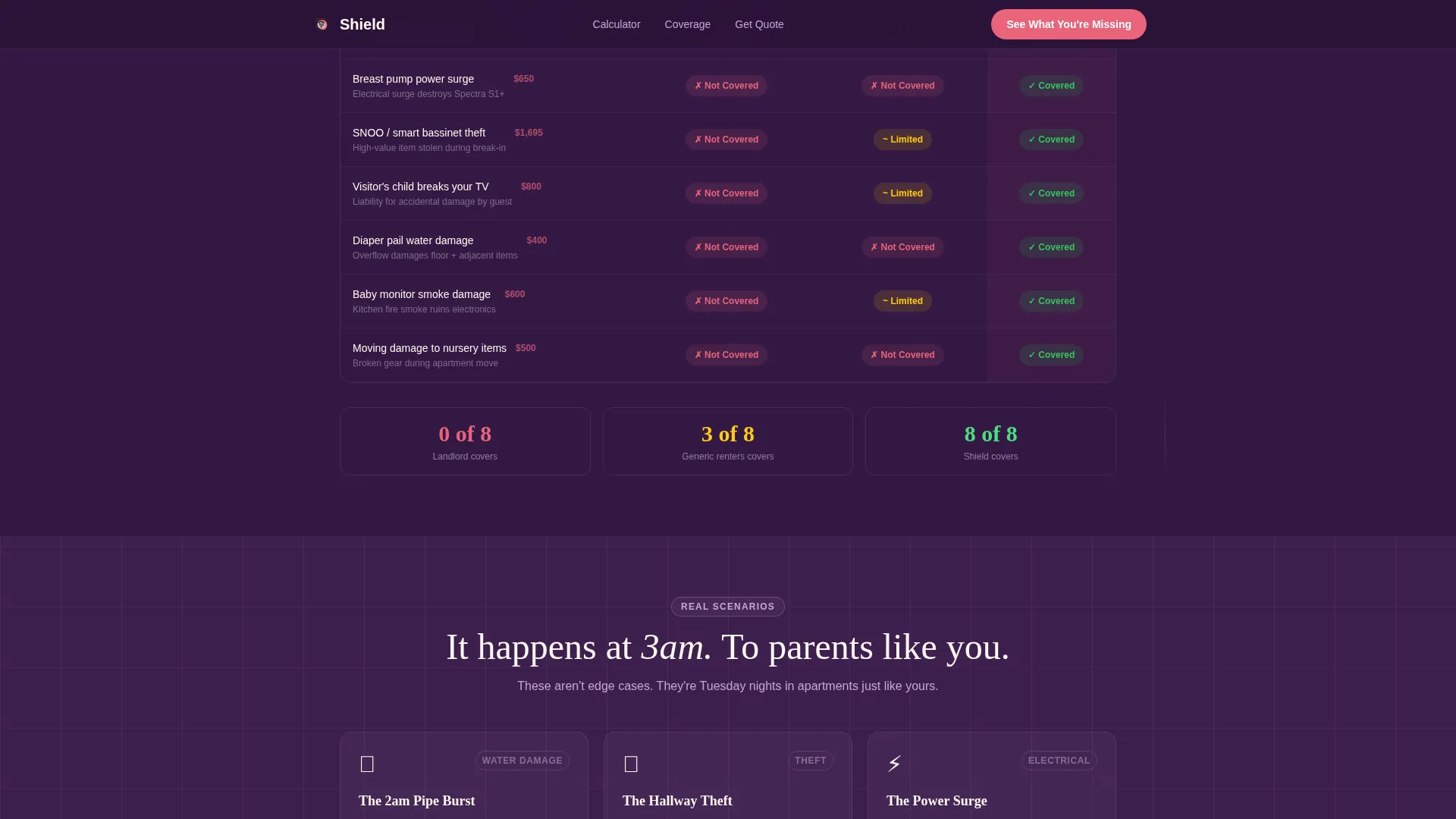 New Parent Renters Insurance Landing Page Template