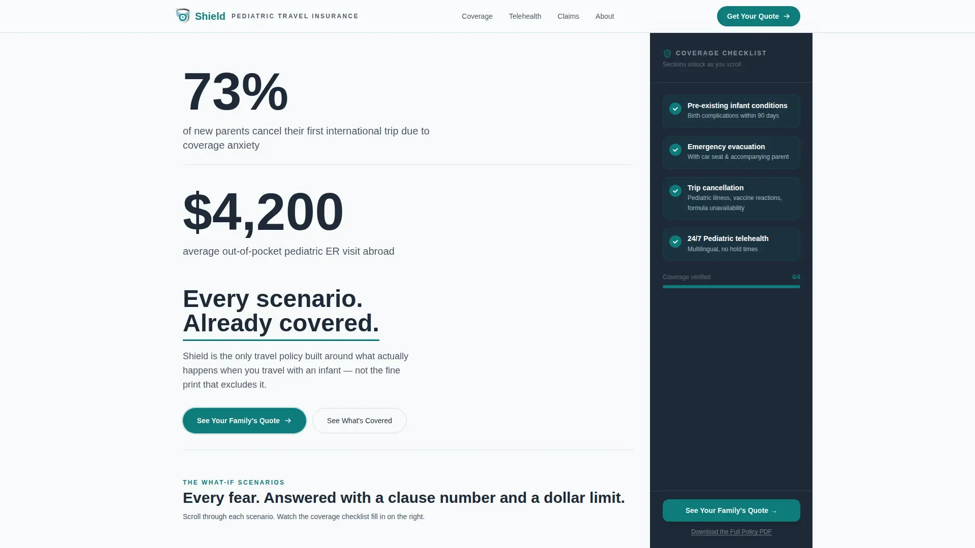 Reliable Parent Travel Landing Page Template
