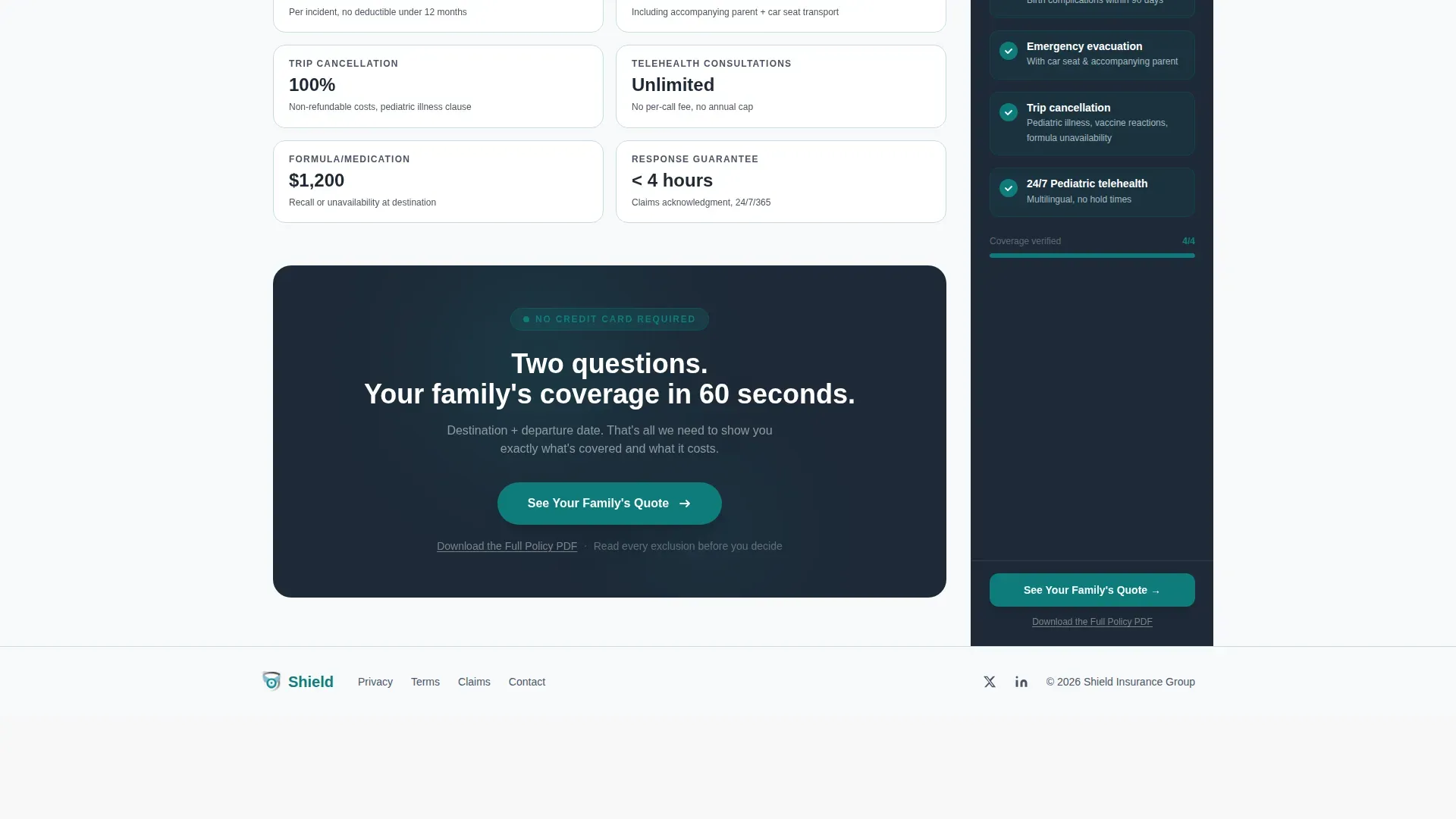 Reliable Parent Travel Landing Page Template