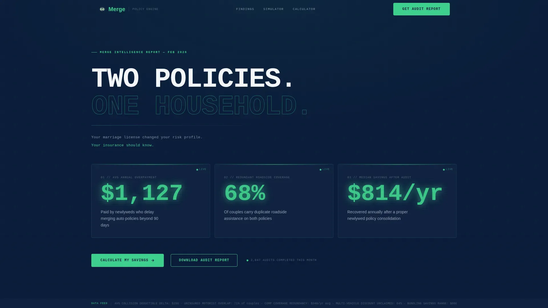 Newlywed Auto Insurance Landing Page Template