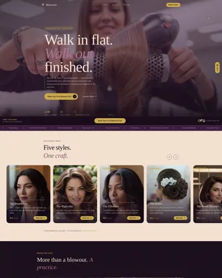 Immersive Blow Dry Bar Landing Page Template