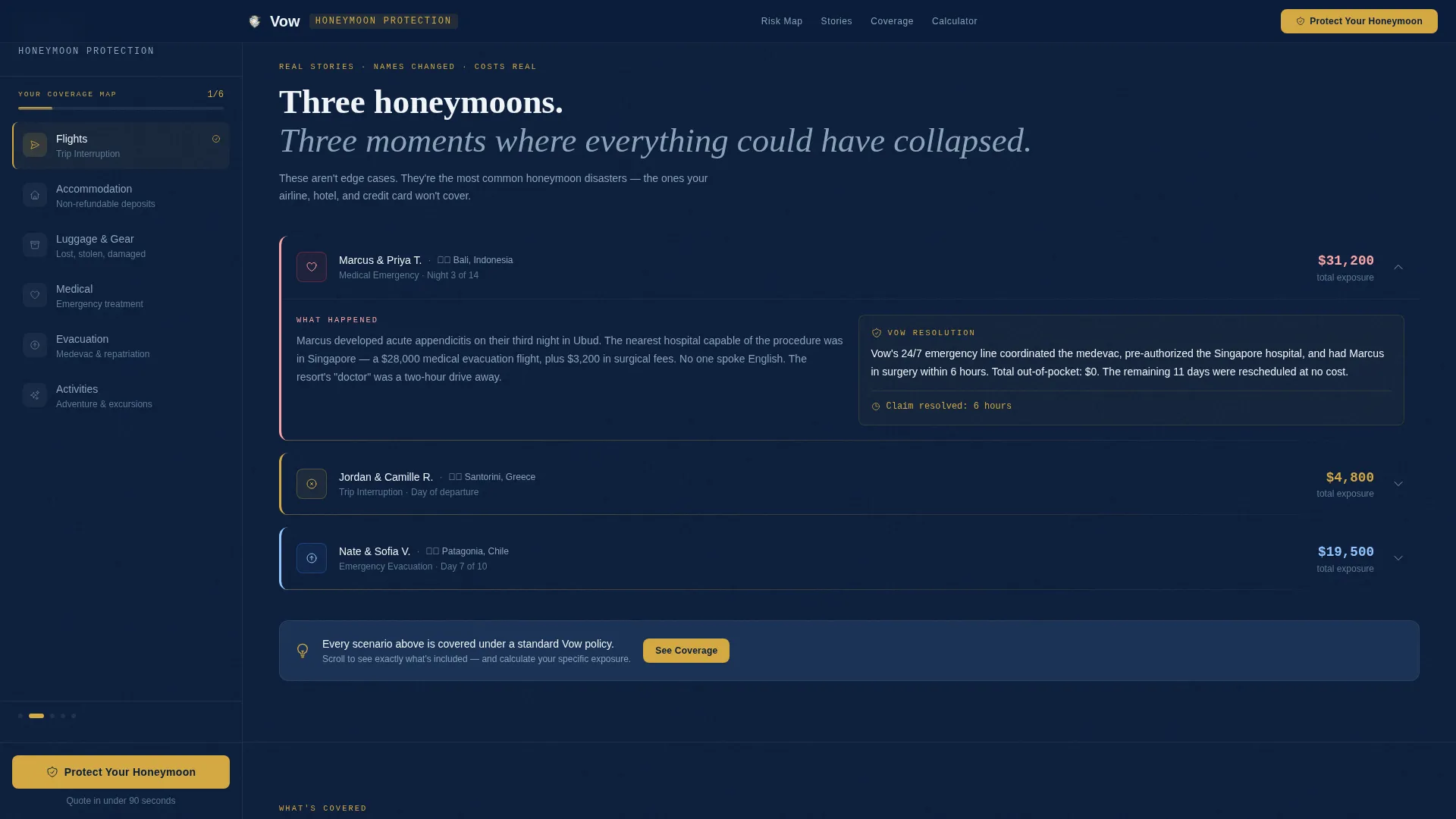 Honeymoon Travel Insurance Landing Page Template
