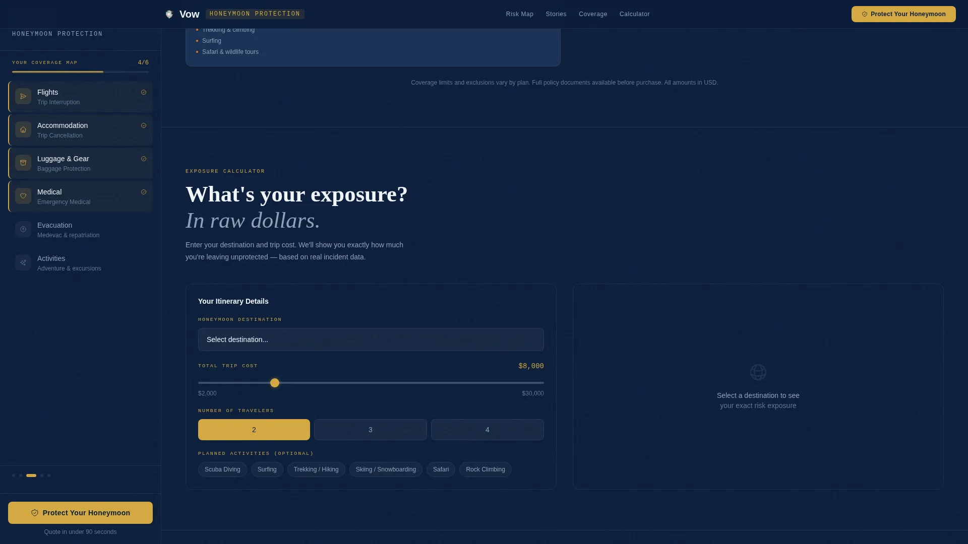 Honeymoon Travel Insurance Landing Page Template
