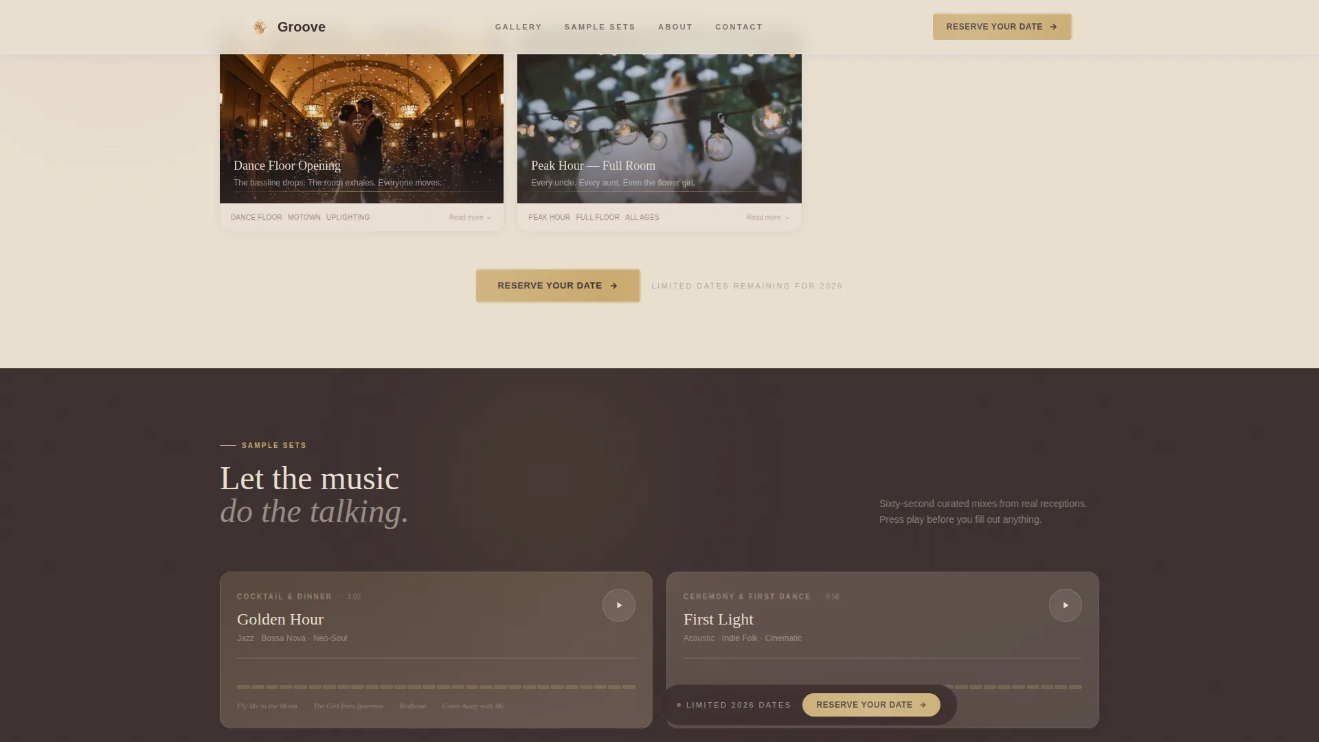Wedding Event Booking Website Template