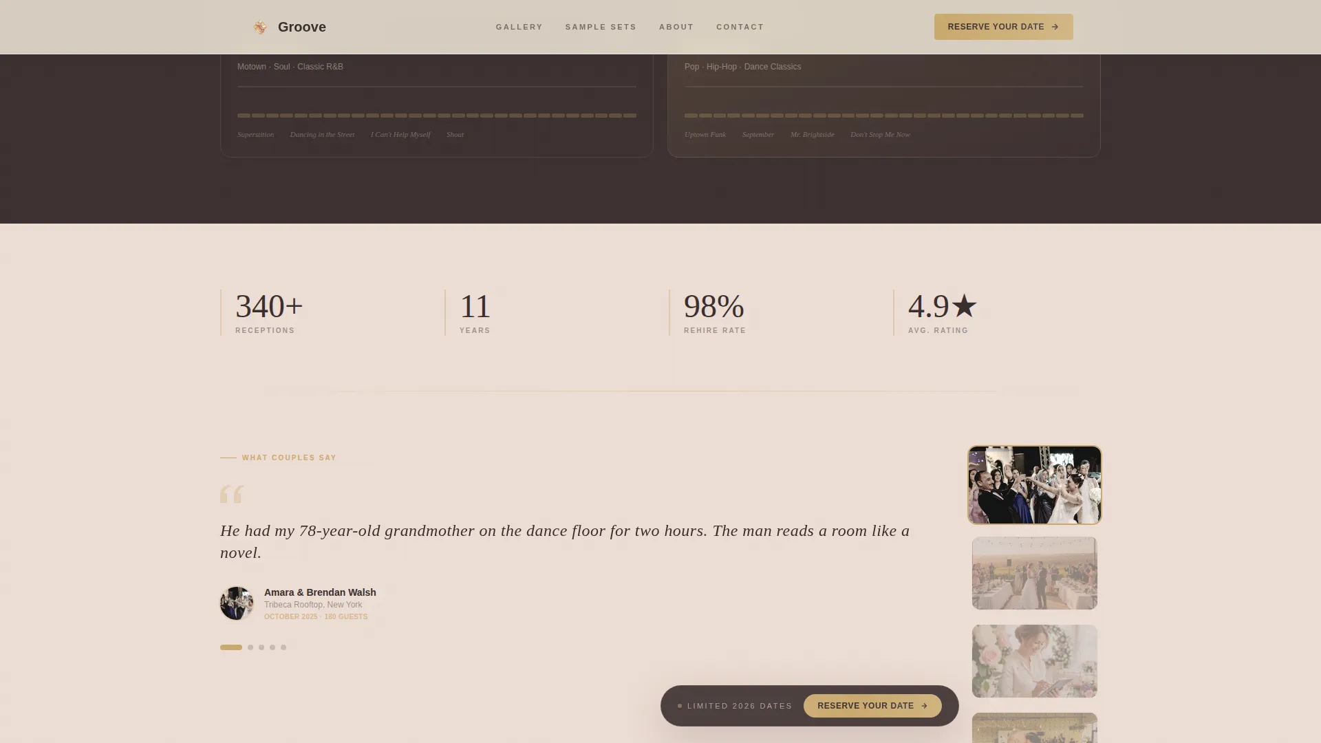 Wedding Event Booking Website Template