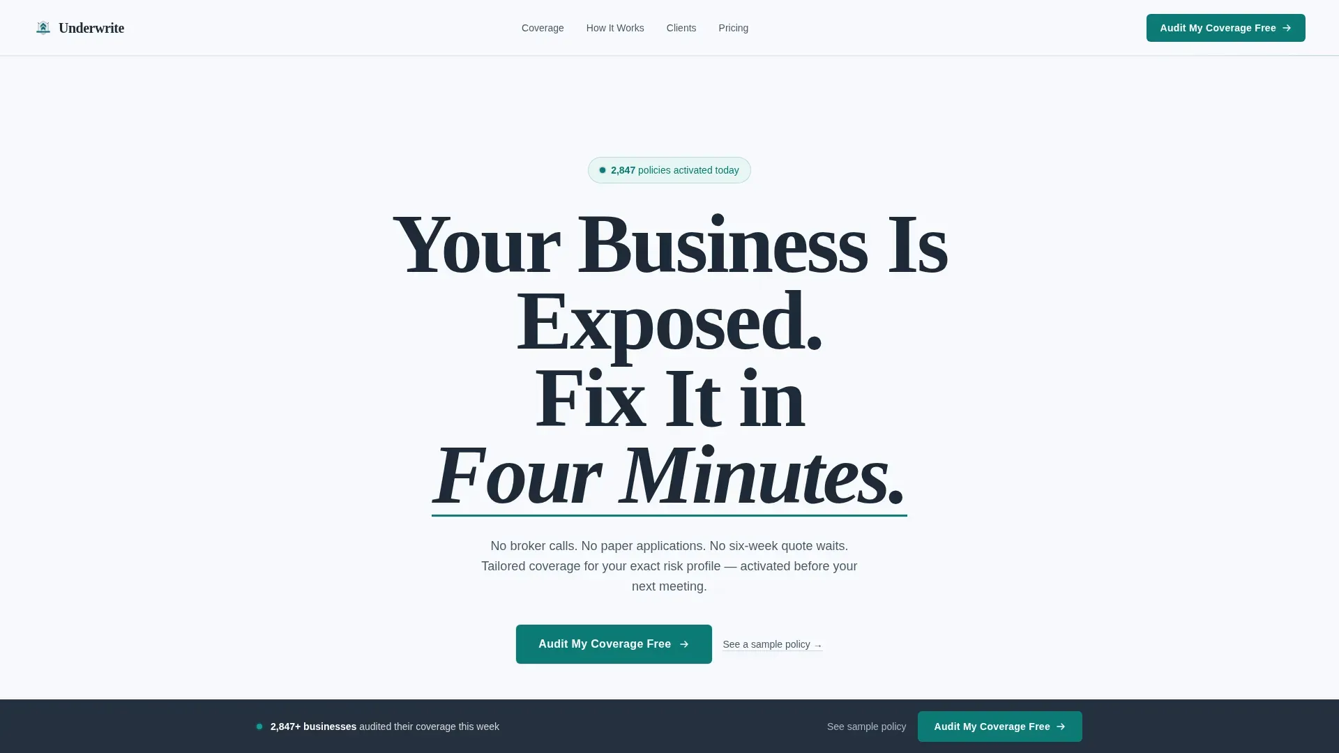 Rapid Business Insurance Landing Page Template