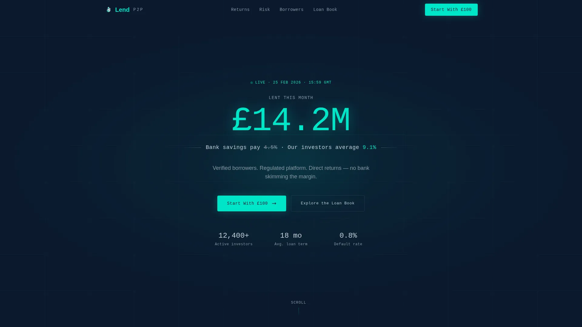 P2P Lending Platform Landing Page Template